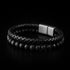 Lederarmband geflochten mit lava steinen gravierbar Uniqal